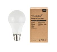 10 Pack B22 White Thermal Plastic GLS LED 10W Warm White 3000K 800lm Light Bulb ValueLights White One Size