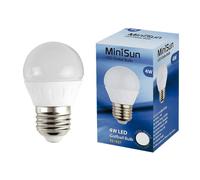 MiniSun | Pack of 10 4w LED ES E27 Golfball Energy Saving Long Life Light Bulbs [6500K Cool White] | Bulbs & Home Improvements Essential