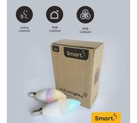 2 Pack Smart LED Light Bulbs With App Voice Control Colour Changing SES E14 ValueLights Multi One Size