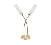 ValueLights | 2 Way Curved Arm Cross Over Brushed Gold Table Lamp | Table Lamps, Home Décor & Improvement Essential