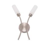 Maya 2 Way Curved Upright Reed Shaded Wall Light ValueLights Silver One Size