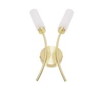 Maya 2 Way Curved Upright Reed Shaded Wall Light ValueLights Gold One Size
