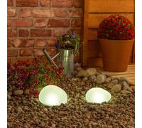 ValueLights 2 x Clear Outdoor Solar Pebble LED Decorative Lights ValueLights Clear