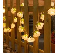 20pc White Floral Outdoor Garden Solar String Lights in Warm White ValueLights White One Size