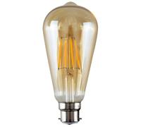 Valuelights 3 Pack B22 Amber Thermal Plastic Pear Led 4W Warm White 2700K 440Lm Light Bulb In Orange Orange One Size