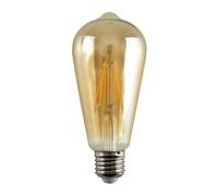 Set of 3 E27 4W LED Filament Pear Shaped Bulbs in Amber Amber