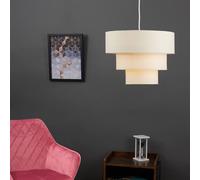 Valuelights 3 Tier Faux Silk Ceiling Shade In Cream Cream