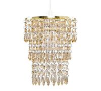 Valuelights 3 Tier Gold Acrylic Bead Droplet Ceiling Lamp Shade And Bulb