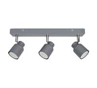 ValueLights | 3 Way Bar Ceiling Spotlight Adjustable GU10 IP44 Rated Bathroom Lamp Spot Light - Matt Grey | Bathroom & Home Improvements Essential | LED Bulbs 6500K Cool White
