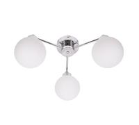 ValueLights | 3 Way Brushed Chrome Ceiling Light Fitting with Globe Shades | Close-to-Ceiling Lights, Home Décor & Improvement Essential