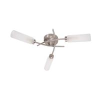 Maya 3 Way Curved Cross Over Flush Ceiling Light with LED Bulb ValueLights Silver One Size
