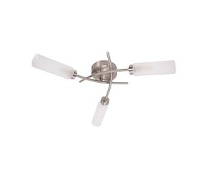 ValueLights | 3 Way Curved Cross Over Design Brushed Chrome Ceiling Light Fitting | Close-to-Ceiling Lights, Home Décor & Improvement Essential