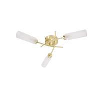 Maya 3 Way Curved Cross Over Flush Ceiling Light ValueLights Gold One Size