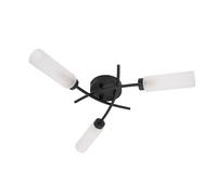 3 Way Curved Cross Over Design Matt Black Ceiling Light Fitting for Living Room Hallway
