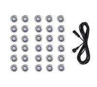 Valuelights 30 Pack Ip67 Rated 40mm White Led Round Decking Kitchen Plinth Lights Kit With 3M Extension