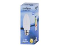 4 Pack B22 White Candle LED 4W Warm White 3000K 400lm Light Bulb ValueLights White One Size