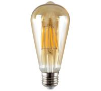 Valuelights 5 Pack E27 Amber Glass Bodied Pear Led 4W Warm White 1800K 240Lm Light Bulb In Orange Orange One Size