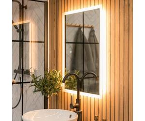 ValueLights | 50mm x 70mm IP44 LED Bathroom Mirror Wall Mounted Demister Anti Fog Touch Control Illuminated Light | Bathroom & Home Improvements Essential | Mains Wired