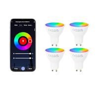 4 Pack Smart LED 5W GU10 Light Bulbs With App Voice Control Colour Changing Lights ValueLights Multi One Size
