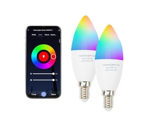 ValueLights | 5W RGBCCT Smart Bulb, E14 Small Screw WiFi LED Bulb, Works with Amazon Alexa & Google Home, Colour Changing, No Hub Required - 2 Pack | Smart Lighting & Home Tech Improvements Essential