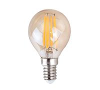 MiniSun | Retro Style 4W LED Filament SES E14 Amber Tinted Golfball Light Bulbs | LED Bulbs, Home Décor & Improvement Essential | Set of 6 | Includes Bulb [2700K Warm White]