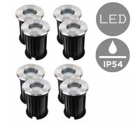 ValueLights 8 Pack Silver Outdoor Ground Walkover Light ValueLights Silver