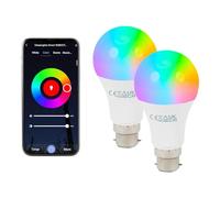 ValueLights | 9W RGBCCT Smart Bulb | B22 Bayonet WiFi LED Bulb, Works with Amazon, Alexa & Google Home, Colour Changing, No Hub Required - 2 Pack | Smart Lighting & Home Tech Improvements Essential