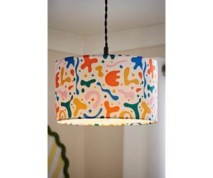 ValueLights Abbie Childrens Nursery Drum Ceiling Floor Light Lamp Shade & 10w LED ValueLights Multicolor