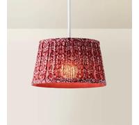 Valuelights Abel Small 25Cm Burgundy Floral Pleated Tapered Lamp Shade