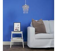 MiniSun | Modern Chrome Chandelier with Clear Acrylic Jewel Droplets | Pendant Lights, Home Décor & Improvement Essential