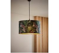 Addalyn Green Jungle Print and Gold Inner Easy Fit Lamp Shade and Bulb ValueLights Green One Size