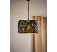 ValueLights Addalyn Green Jungle Print with Gold Inner Drum Easy Fit Lamp Shade ValueLights Green
