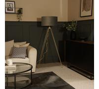 ValueLights Aero Hairpin Leg Gold Tripod Floor Lamp Light with Velvet Shade in Grey | Size: 18 inches ValueLights Grey 18 inches