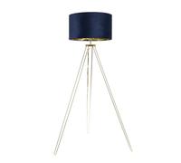 ValueLights | Aero Hairpin Leg Gold Tripod Floor Lamp with Navy Velvet & Gold Inner Shade & Warm White Bulb | Floor Lamps, Home Décor & Improvement Essential