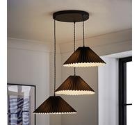 Valuelights Akira Black 3 Way Hanging Pendant Ceiling Light With Pleated Lampshade