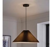 Valuelights Akira Black Hanging Pendant Ceiling Light With Pleated Lampshade