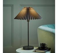 ValueLights | Black Metal Single Stem Table Lamp with Pleated Lampshade | Table Lamps, Home Décor & Improvement Essential