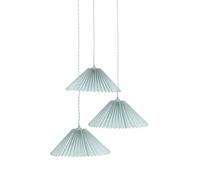 Valuelights Akira Blue 3 Way Hanging Pendant Ceiling Light With Pleated Lampshade