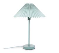 ValueLights Akira Cool Blue Pleated Shade Side Table Lamp with Bulb