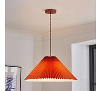 ValueLights Akira Pleated Single Drop Ceiling Pendant Light with LED Bulb in Burnt Orange ValueLights Burnt Orange