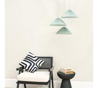 ValueLights Akira Pleated 3 Way Triple Drop Ceiling Pendant Light in Bright Blue ValueLights Bright Blue