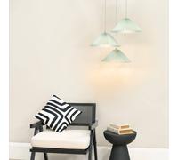 Valuelights Akira Pleated 3 Way Triple Drop Ceiling Pendant Light With Led Bulbs In Bright Blue Bright Blue