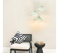 Valuelights Akira Pleated 3 Way Triple Drop Ceiling Pendant Light With Led Bulbs In Bright Blue Bright Blue One Size