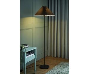 Valuelights Akira Pleated Shade Slim Floor Lamp In Black Black