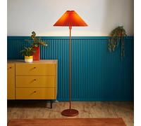 Valuelights Akira Pleated Shade Slim Floor Lamp In Burnt Orange Burnt Orange One Size