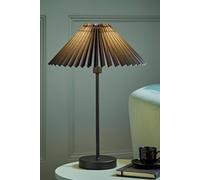ValueLights | Black Metal Single Stem Table Lamp with Pleated Lampshade | Table Lamps, Home Décor & Improvement Essential