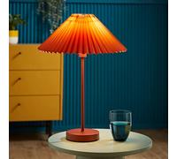 Akira Pleated Shade Table Lamp ValueLights Burnt Orange One Size