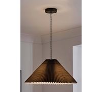 ValueLights Akira Black Pleated Single Drop Ceiling Pendant Light