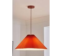 ValueLights Akira Burnt Orange Paper Pleated Single Drop Ceiling Light