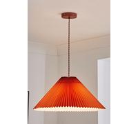 ValueLights Akira Pleated Single Drop Ceiling Pendant Light in Burnt Orange ValueLights Burnt Orange